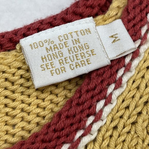 Vintage Y2K Mag Sweater Vest Womens M Yellow Mixed Knit Pullover 70s Retro Indie - Picture 6 of 7